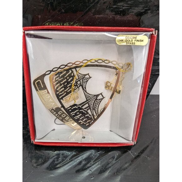 Royal Gorge Colorado Christmas Tree Decoration Brass with 24K Gold Finish - Picture 2 of 6